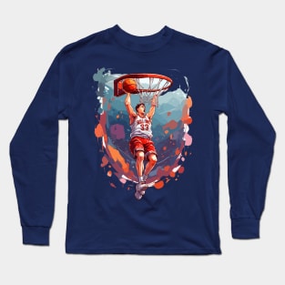 Basketball Lover Retro Design Long Sleeve T-Shirt